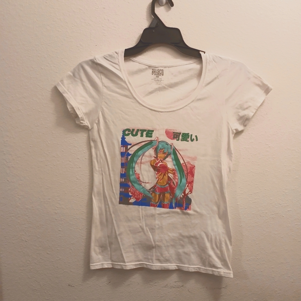 Brisco Brands Anime Hatsune Miku T-Shirt Size S/M Graphic White